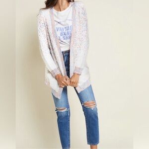 ModCloth “Future is Fuzzy” Confetti Multicolor Open-Front Sweater